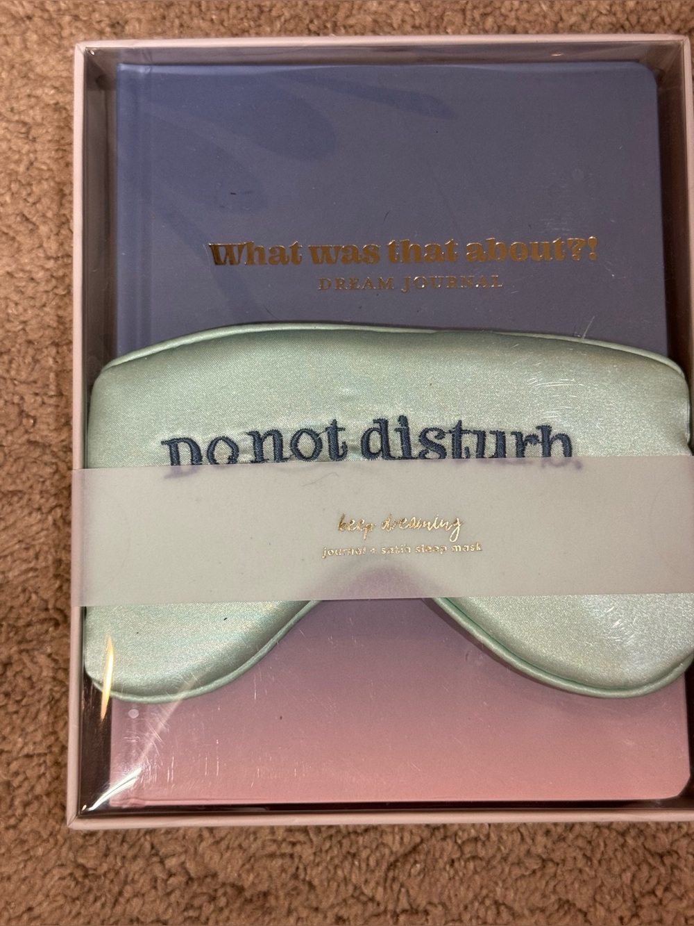Keep Dreaming 'What Was That About?' Journal & Mint Sleep Mask Set
